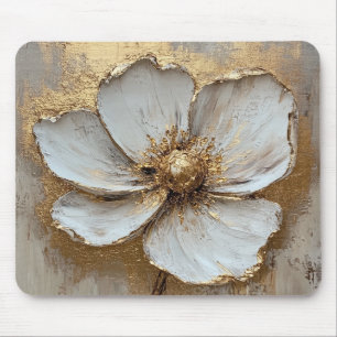 Oljemålning White Guld Flower Musmatta