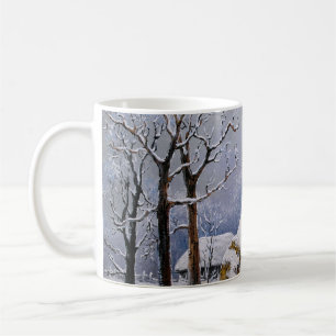 Oljemålningar landskapet på landsbygden. Vinter. G Kaffemugg