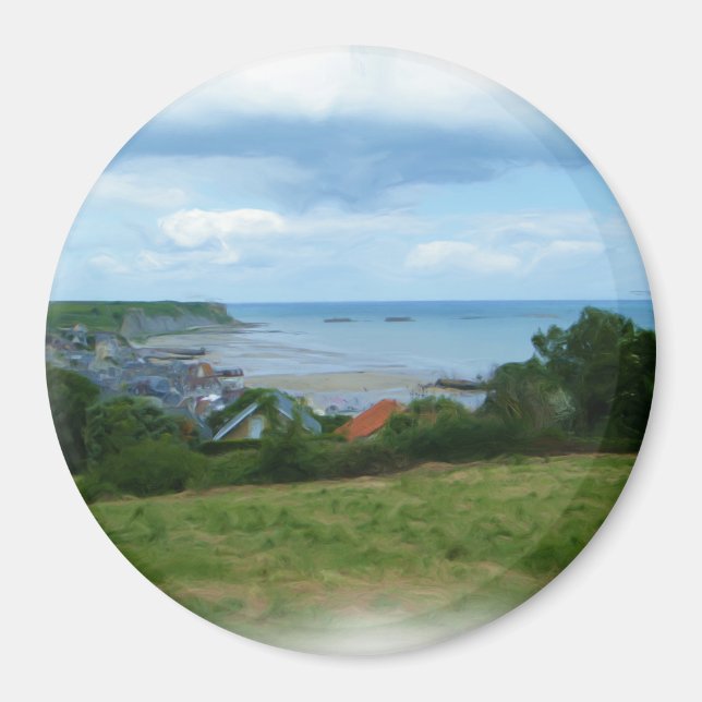 Oljemålningen Arromanches-les-Bains Magnet (Framsidan)