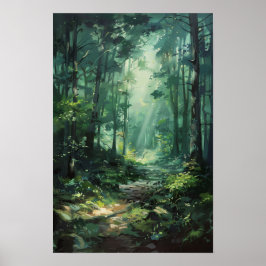 Oljemålningen av Lust Grönt Forest Poster
