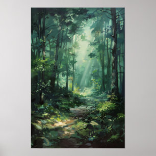 Oljemålningen av Lust Grönt Forest Poster