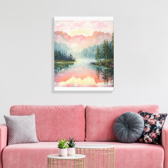 oljemålningen av Sunrise över bergen. Canvastryck (Insitu (Vardagsrum))