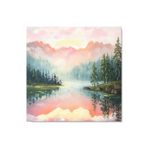 oljemålningen av Sunrise över bergen.