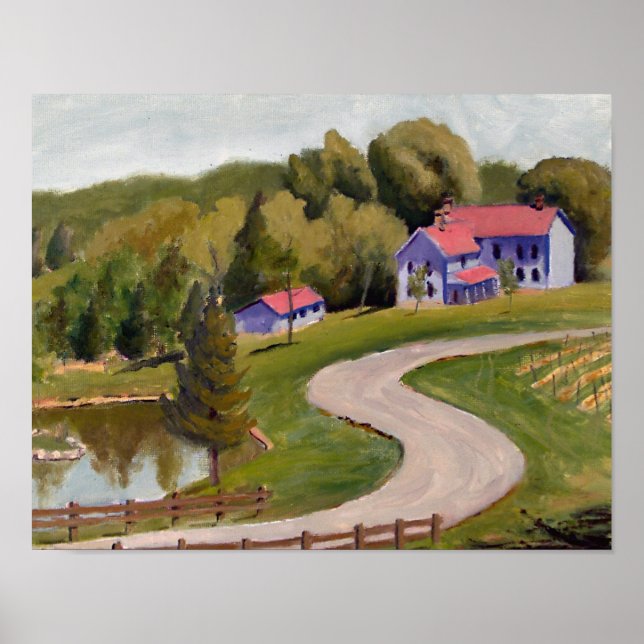 Oljemålningen Backe Winery Poster (Framsidan)