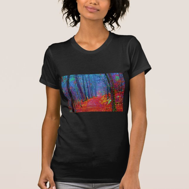 Oljemålningen Black Light Forest T Shirt (Framsida)