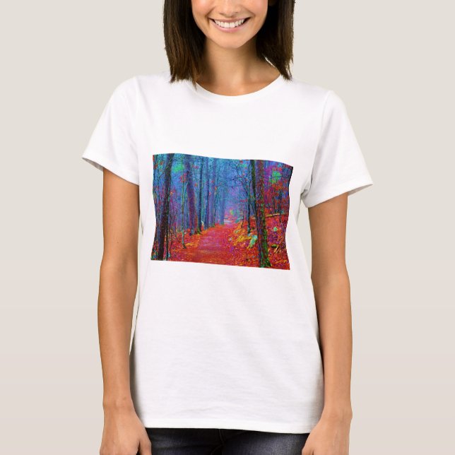 Oljemålningen Black Light Forest Tee Shirt (Framsida)
