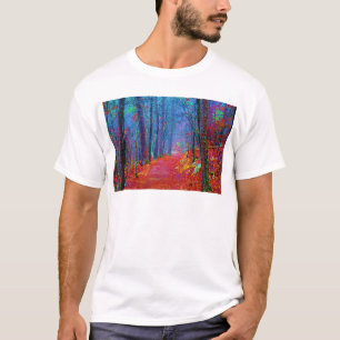 Oljemålningen Black Light Forest Tee Shirt
