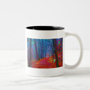 Oljemålningen Black Light Forest Två-Tonad Mugg