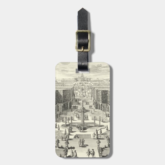 Oljemålningen Fontän i Garden of Versailles Bagagebricka (Vertikal Framsida)