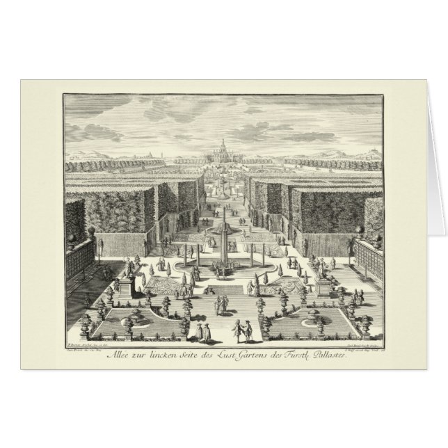 Oljemålningen Fontän i Garden of Versailles Hälsningskort (Framsidan Horizontal)