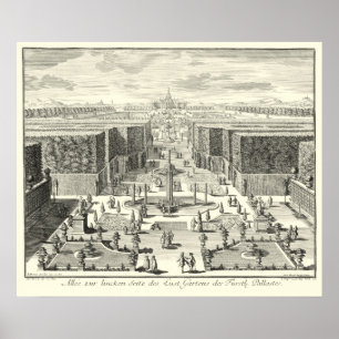 Oljemålningen Fontän i Garden of Versailles Poster