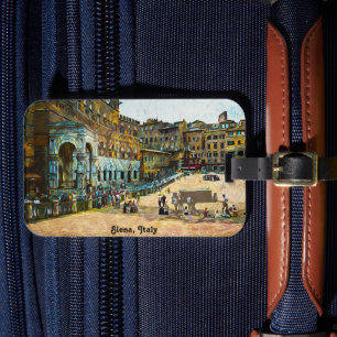 Oljemålningen för den vackra Siena Italien City Bagagebricka