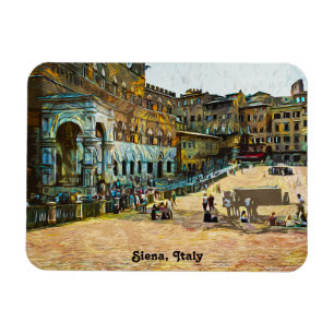 Oljemålningen för den vackra Siena Italien City Magnet