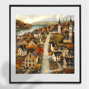 Oljemålningen Höstfolkmusik Poster