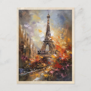 Oljemålningen i Eiffel Torn Abstrakt Vykort