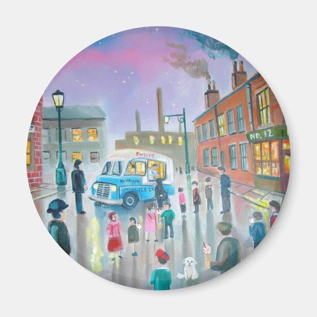 Oljemålningen Ice Cream Van Magnet (Framsidan)