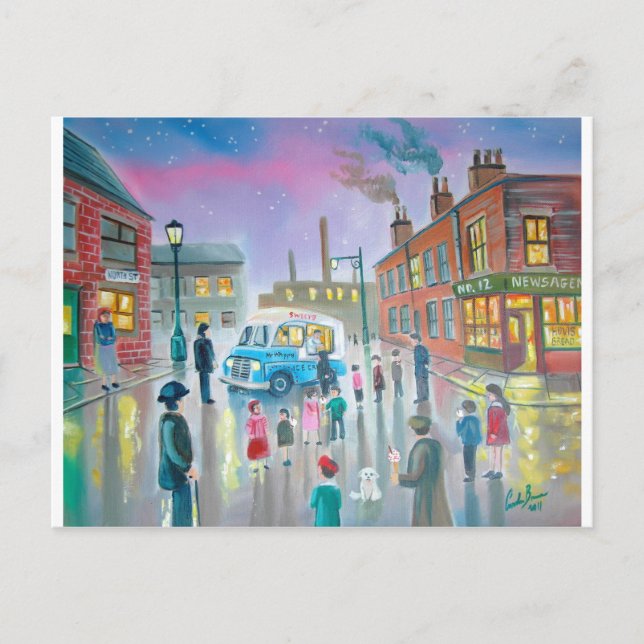 Oljemålningen Ice Cream Van Vykort (Framsida)