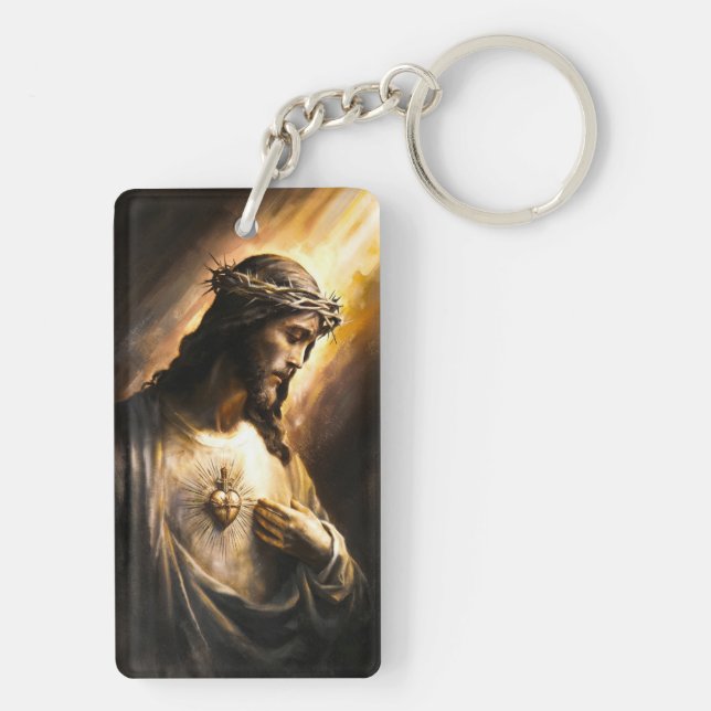 Oljemålningen Jesus Kristus med Helig Heart (Baksidan)