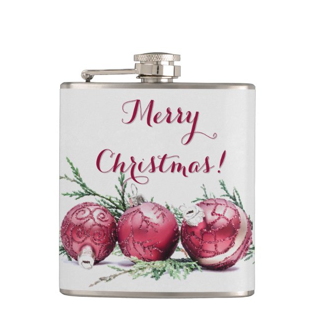 Oljemålningen Jul Red Glitter Ornaments Fickplunta (Framsidan)