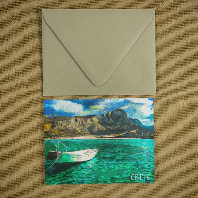 Oljemålningen Kreta i Grekland Vykort (crete greece oil painting postcard)