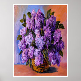 Oljemålningen Lilacs Blommigt Poster
