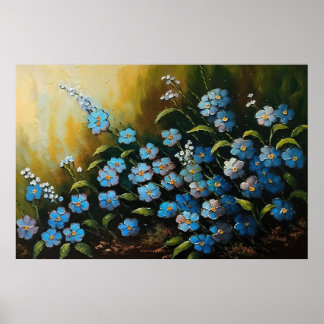 Oljemålningen Myosotis Flowers Poster