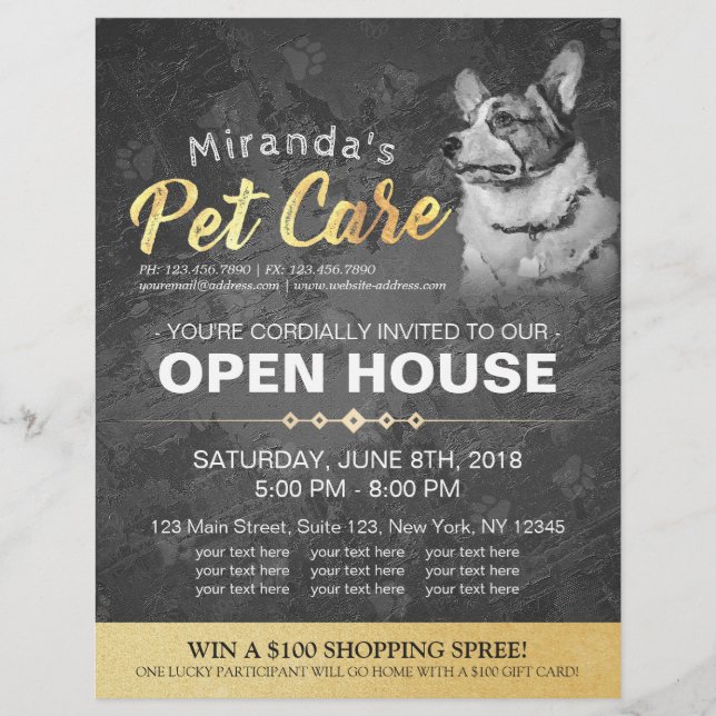 Oljemålningen Pet Shop Open House Black & White Reklamblad (Framsidan)