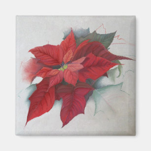 Oljemålningen Poinsettia jul Magnet