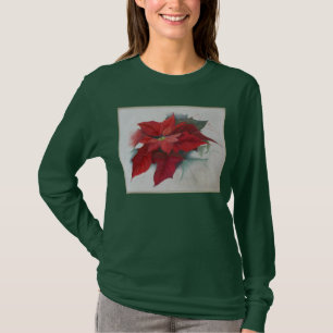 Oljemålningen Poinsettia jul T-shirt