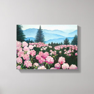 Oljemålningen Roan Mountain Rhododendrons Skriv u Canvastryck