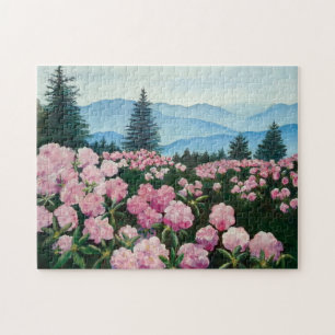 Oljemålningen Roan Mountain Rhododendrons Skriv ut Pussel