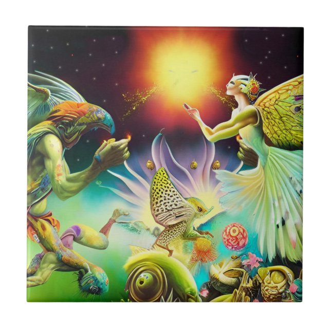 Oljemålningen Tidpunkt för återkommande Kakelplatta (Framsidan)