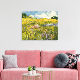 Oljemålningen Van Gogh-Stil av Wildblomsängen Mead Canvastryck