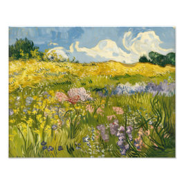 Oljemålningen Van Gogh-Stil av Wildblomsängen Mead Fototryck