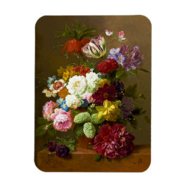 Oljemålningen vintage blomma magnet
