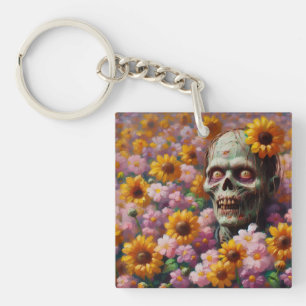 Oljemålningen Zombie i Flower Fält Halloween