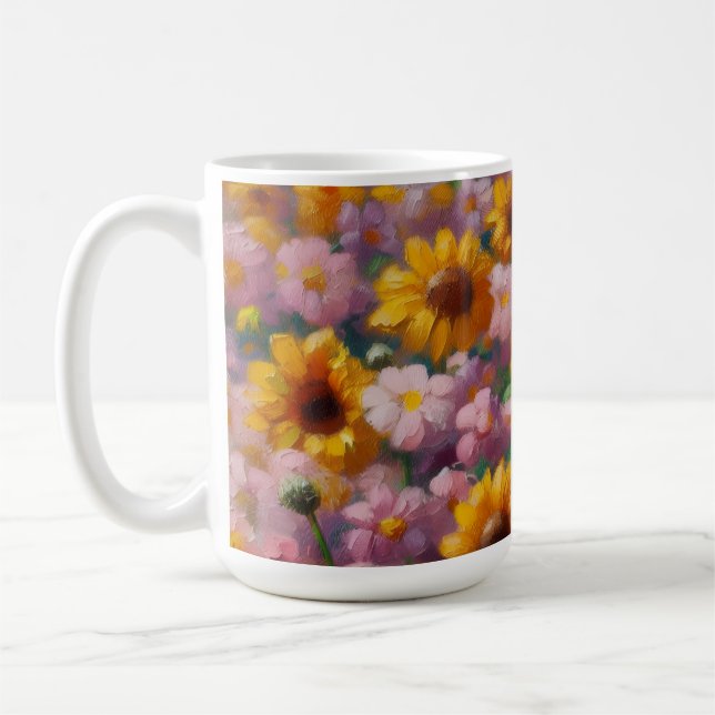 Oljemålningen Zombie i Flower Fält Halloween Kaffemugg (Vänster)