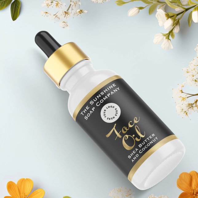 Oljemärkning för Svarta och Guld Ansikte Flaska me Fraktsedel (Skapare uppladdad)