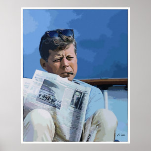 Oljepasta-färgning John F. Kennedy Poster