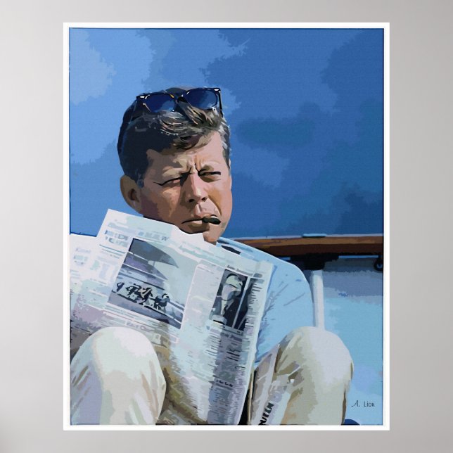 Oljepasta-färgning John F. Kennedy Poster (Framsidan)