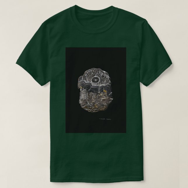 Oljepasta teckning i en stromatolit t shirt (Design framsida)