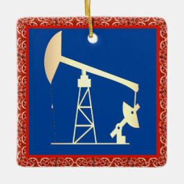 Oljepump Jack jul Keramisk prydnadsföremål Julgransprydnad Keramik