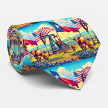 Oljepump Jack Texas American Flagga Longhorn Steer