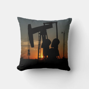 Oljepump Jack vid Sunset Dekorativ kudde