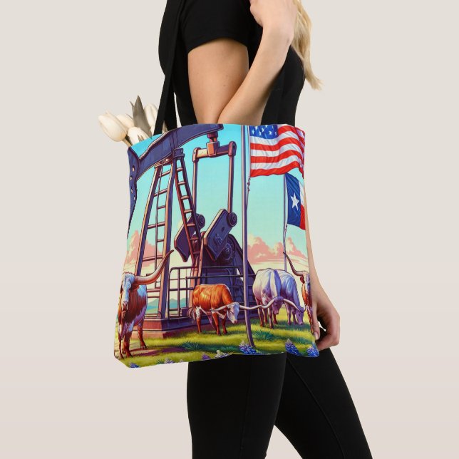 Oljepump och långrevsboskap i Texas Tygkasse (Närbild)