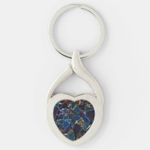 Oljespil Twisted Heart Silverfärgad Nyckelring