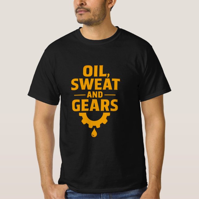 Oljesvett och växlar automatisk mekanisk T-Shirt (Framsida)