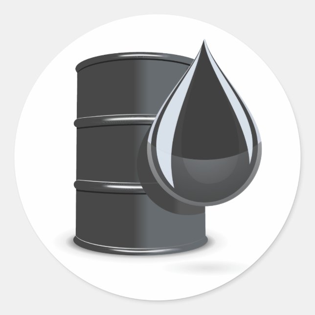Oljetrumma Runt Klistermärke (Framsida)