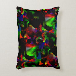 Oljig grönt och rödfläckar med mörk prydnadskudde