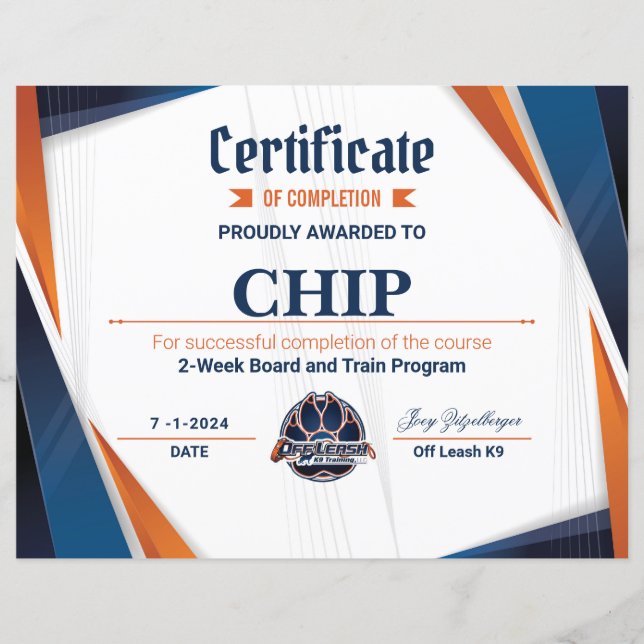 OLK9-certifikat #2 (Framsida)